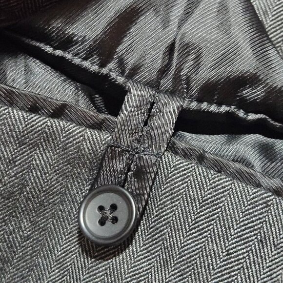 Banana Republic Mens Gray Herringbone Blazer 44L Two-Button Suit Jacket Long Sle - Picture 10 of 16